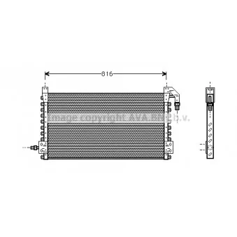 Condenseur, climatisation AVA QUALITY COOLING VL5014 pour VOLVO FL III FH 12/340 - 340cv