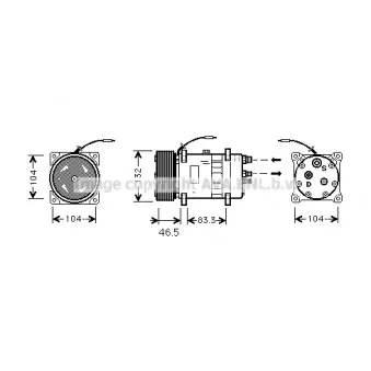 Compresseur, climatisation AVA QUALITY COOLING OEM 8142555