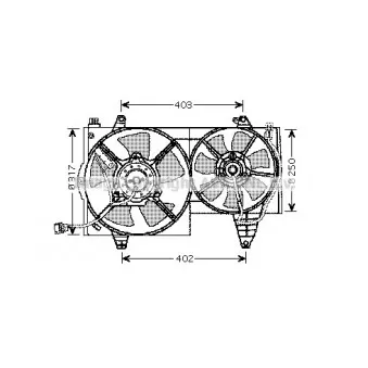 Ventilateur, refroidissement du moteur AVA QUALITY COOLING VO7505