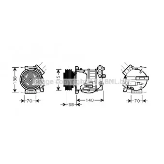 Compresseur, climatisation AVA QUALITY COOLING OEM 8603968