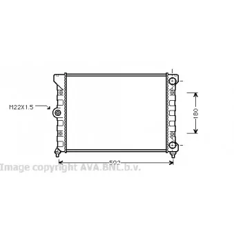 Radiateur, refroidissement du moteur AVA QUALITY COOLING OEM 1H0121253S