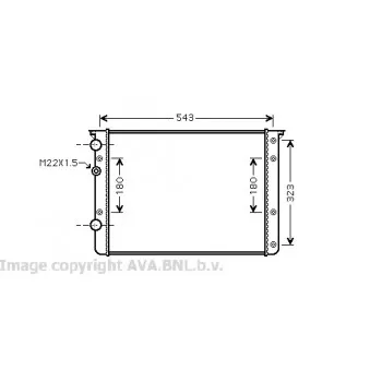 Radiateur, refroidissement du moteur AVA QUALITY COOLING OEM 6N0121253AK