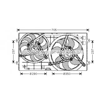 Ventilateur, refroidissement du moteur AVA QUALITY COOLING VW7503 pour VOLKSWAGEN POLO 1.4 - 60cv