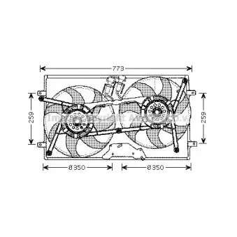 Ventilateur, refroidissement du moteur AVA QUALITY COOLING VW7505 pour VOLKSWAGEN TRANSPORTER - COMBI 2.5 TDI - 88cv