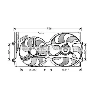 Ventilateur, refroidissement du moteur AVA QUALITY COOLING OEM 3A0959455B
