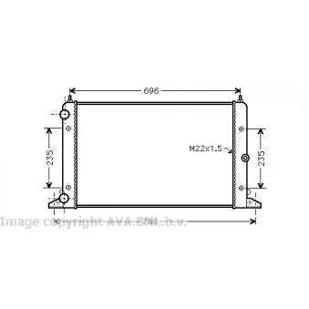 Radiateur, refroidissement du moteur AVA QUALITY COOLING OEM 7M0121253K