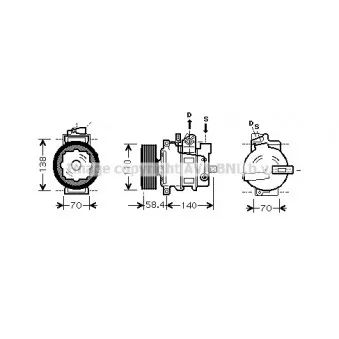 Compresseur, climatisation AVA QUALITY COOLING OEM 7L6820803C