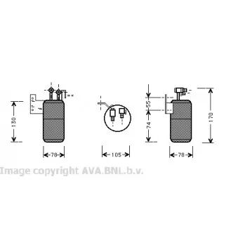 Filtre déshydratant, climatisation AVA QUALITY COOLING VWD017