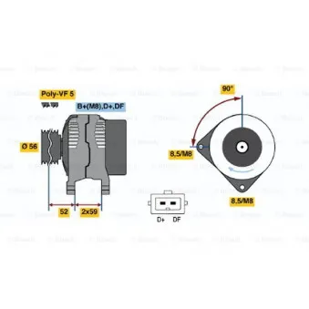 Alternateur BOSCH OEM 028903028P