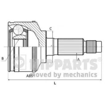 Embout de cardan avant (kit de réparation) NIPPARTS OEM 44014S7A950