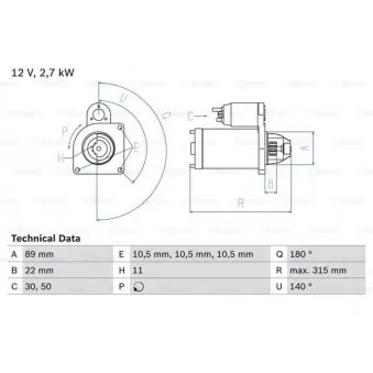 Démarreur BOSCH OEM 3228192EX
