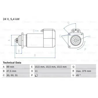 Démarreur BOSCH 0 986 013 260 pour VOLVO B10 B10 - 340cv