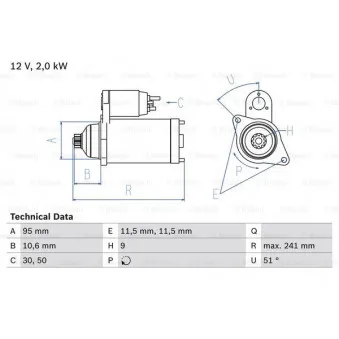 BOSCH 0 986 016 031 - Démarreur