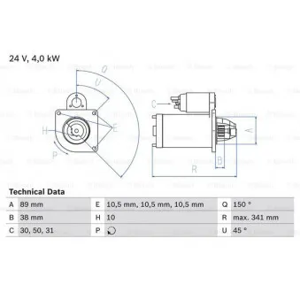 Démarreur BOSCH 0 986 017 520 pour DAF 45 FA 45,180 B08 - 181cv