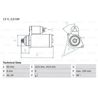 Démarreur BOSCH OEM 23300VB3C0