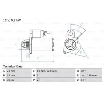 Démarreur BOSCH OEM 12414542789