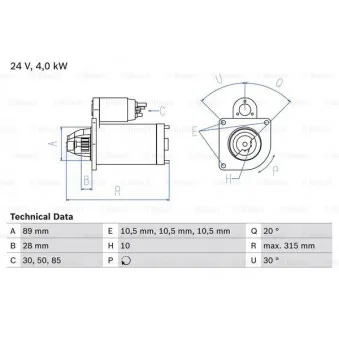 Démarreur BOSCH 0 986 023 210 pour MAN TGL 12,180 - 179cv