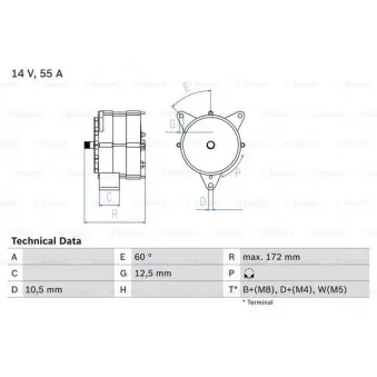 Alternateur BOSCH OEM 0071542302