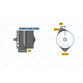 Alternateur BOSCH 0 986 037 760 pour VOLVO F12 F 12/400 - 396cv