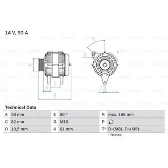 Alternateur BOSCH OEM 058903016A