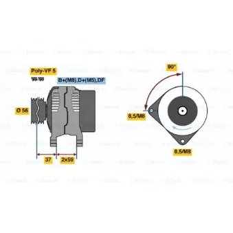 Alternateur BOSCH OEM 028903028