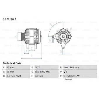 Alternateur BOSCH OEM 037903025C