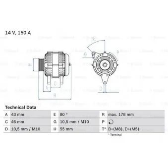 Alternateur BOSCH OEM 5705GC