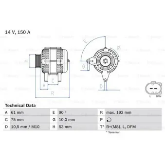 Alternateur BOSCH OEM 12317788247