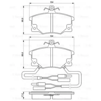 Jeu de 4 plaquettes de frein avant BOSCH 0 986 424 100