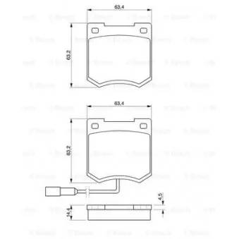 BOSCH 0 986 424 417 - Jeu de 4 plaquettes de frein avant