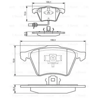 Jeu de 4 plaquettes de frein avant BOSCH 0 986 424 806 pour AUDI A6 2.7 TDI quattro - 180cv