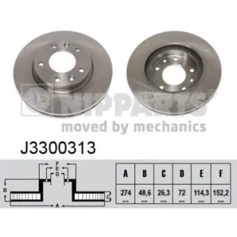 NIPPARTS J3300313 - Jeu de 2 disques de frein avant