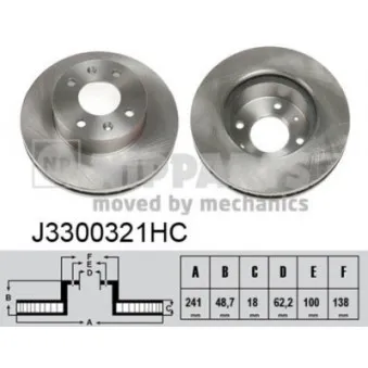 Jeu de 2 disques de frein avant NIPPARTS OEM 517120X500