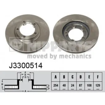 NIPPARTS J3300514 - Jeu de 2 disques de frein avant