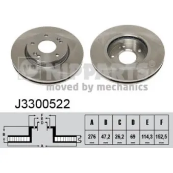 Jeu de 2 disques de frein avant NIPPARTS OEM 517123B000