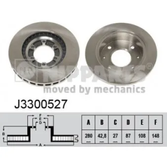 NIPPARTS J3300527 - Jeu de 2 disques de frein avant
