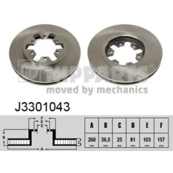 NIPPARTS J3301043 - Jeu de 2 disques de frein avant