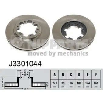 NIPPARTS J3301044 - Jeu de 2 disques de frein avant