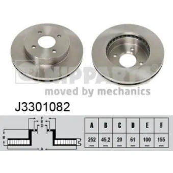 Jeu de 2 disques de frein avant NIPPARTS OEM 402062N301