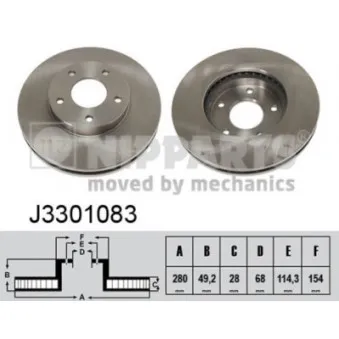 Jeu de 2 disques de frein avant NIPPARTS OEM 402064U107