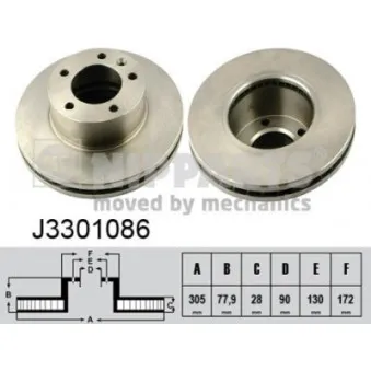 Jeu de 2 disques de frein avant NIPPARTS OEM 7700314064