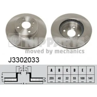 Jeu de 2 disques de frein avant NIPPARTS OEM 4351212550