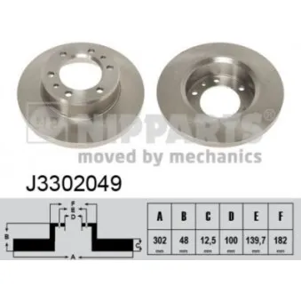 NIPPARTS J3302049 - Jeu de 2 disques de frein avant
