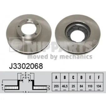 NIPPARTS J3302068 - Jeu de 2 disques de frein avant