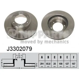 NIPPARTS J3302079 - Jeu de 2 disques de frein avant