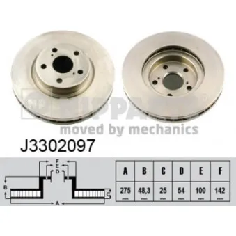 Jeu de 2 disques de frein avant NIPPARTS OEM 4351220670