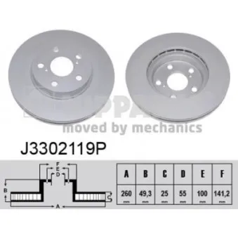 Jeu de 2 disques de frein avant NIPPARTS OEM 4351205030