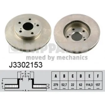 NIPPARTS J3302153 - Jeu de 2 disques de frein avant