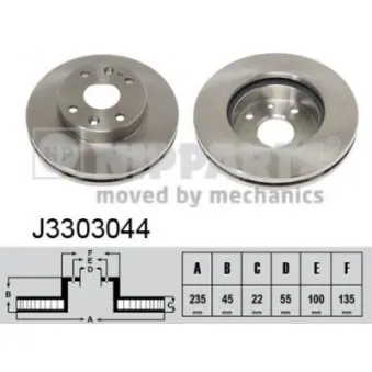 Jeu de 2 disques de frein avant NIPPARTS OEM BR703325XC