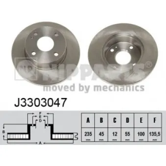 NIPPARTS J3303047 - Jeu de 2 disques de frein avant
